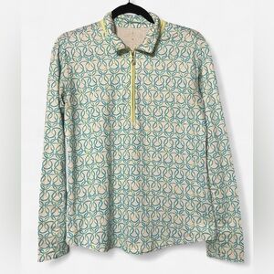 San Soleil Shirt Womens M 1/4 Zip Sun Sport Golf Tennis Athletic Top.